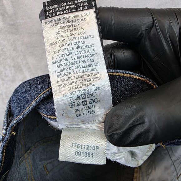 7 For All Mankind Jeans Mens 31 Dark Wash Slimmy Slim Straight Stretch Denim - Picture 15 of 15